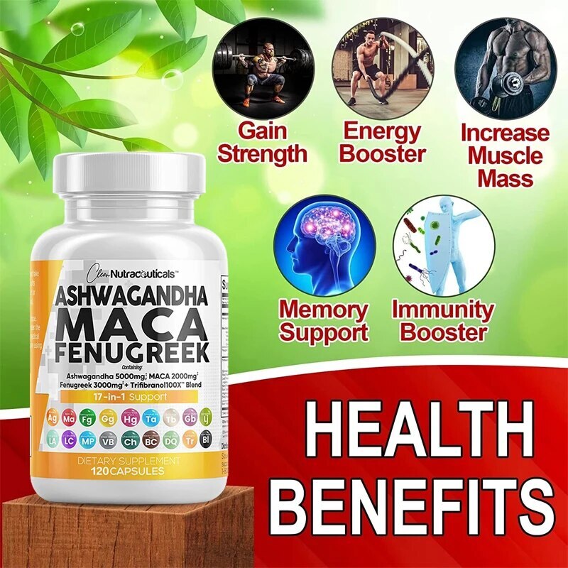 Ashwagandha 5000mg Maca 2000mg Fenugreek 3000mg Supplement Guzaarish
