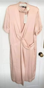 zara pink button dress