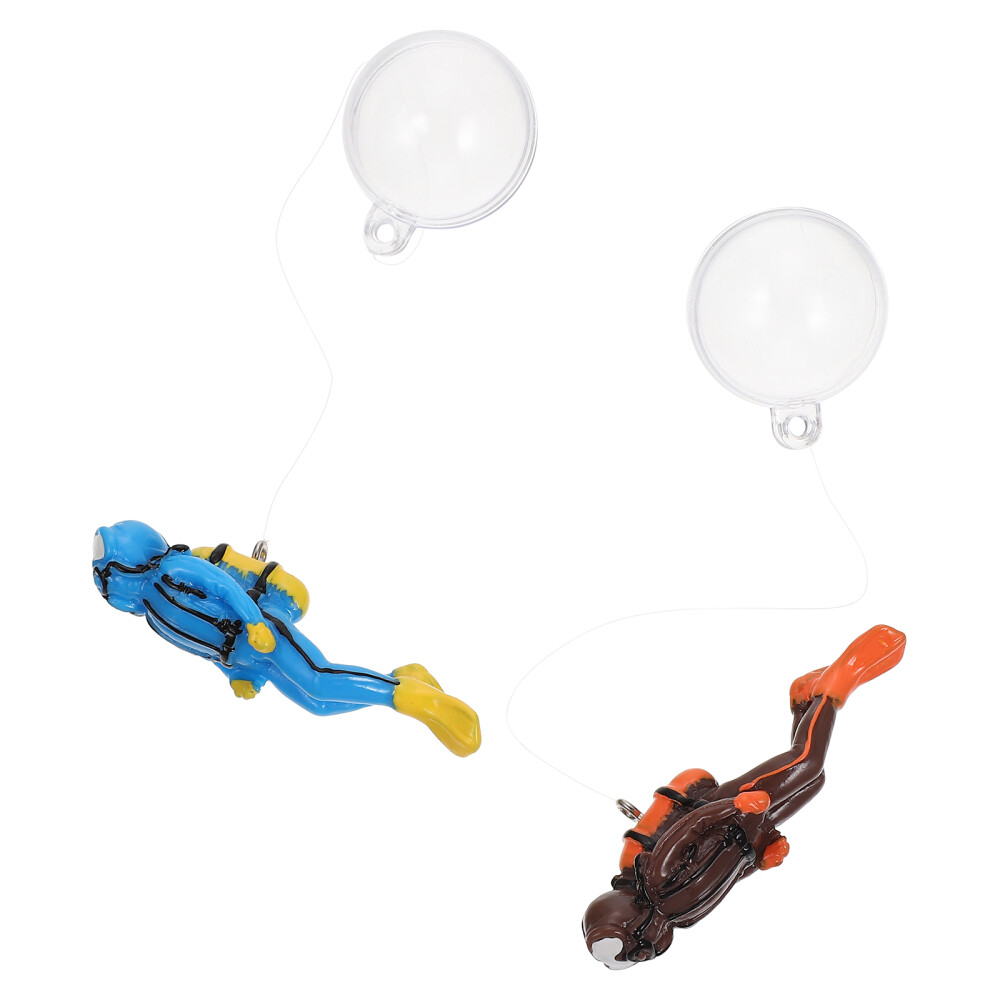 2 Sets Diver Aquarium Decorations Floating Decorative Balls Aquatic Figurine
