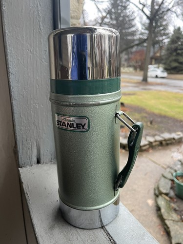 Vintage Aladdin Stanley Thermos Bottle 24oz Wide Mouth A-1350B Green - Picture 10 of 24
