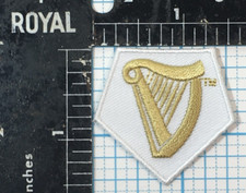 VINTAGE GUINNESS BEER HARP LOGO IRISH ADVERTISING 1.5" IRON ON EMBROIDERED PATCH