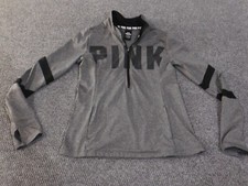 Victoria Secret Pink Sweatshirt medium gray 1/4 zip stretch performance