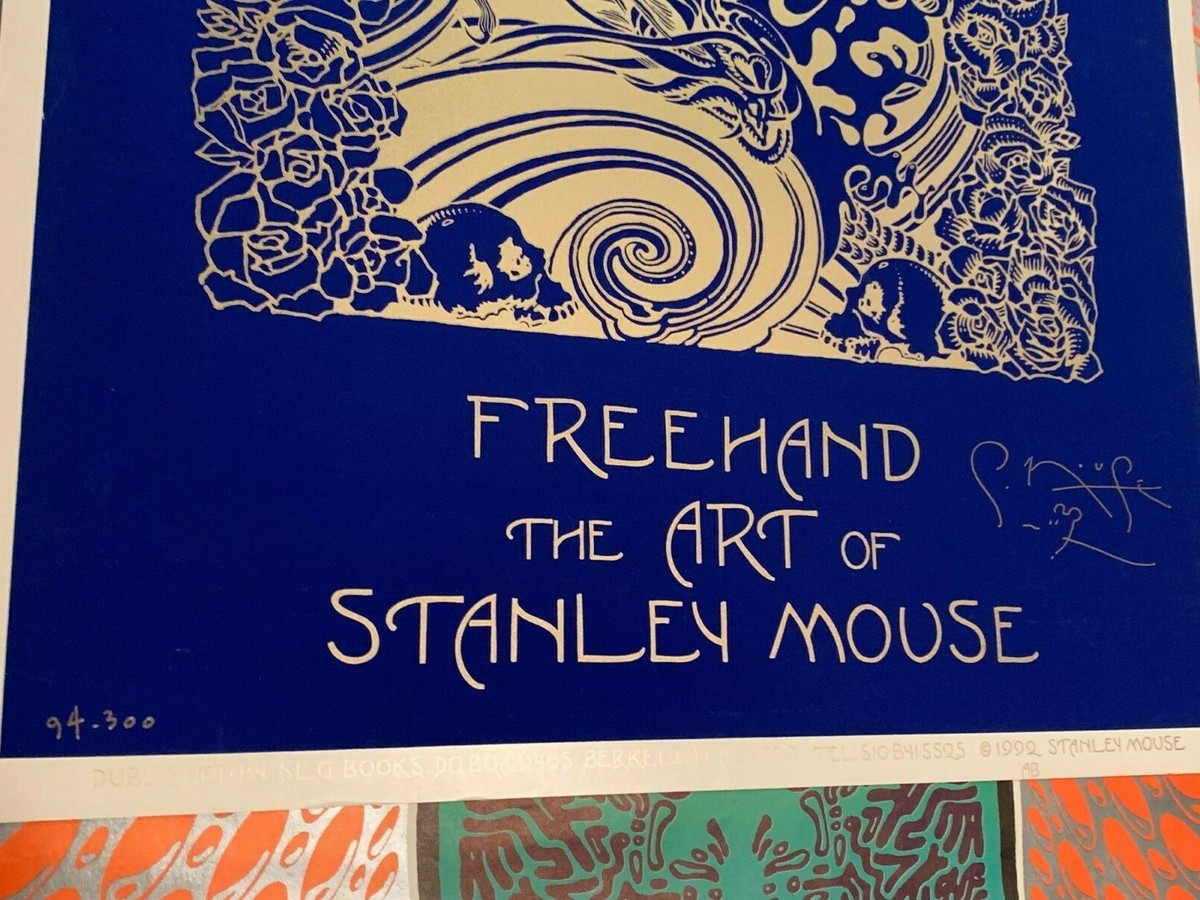 FREEHAND ART VINTAGE 1992 HIPPIE BLACKLIGHT POSTER SIGNED By