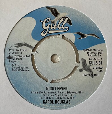 [BEE GEES] CAROL DOUGLAS ~ NIGHT FEVER ~ 1978 UK VINYL 7'' SINGLE