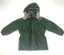 VINTAGE OSHKOSH sz 3-4T BOY'S WINTER JACKET Hooded olive green warm waist synch