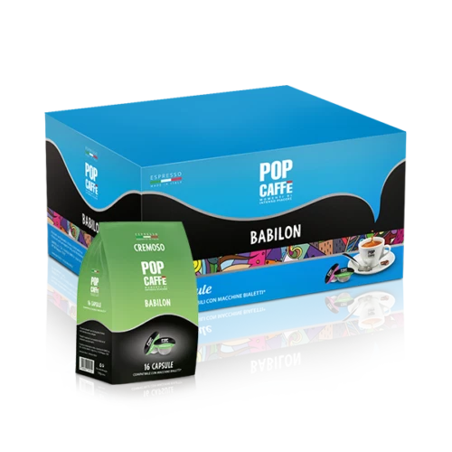 96 Capsule POP CAFFE' BABILON Miscela 2 CREMOSO compatibili BIALETTI NO 100