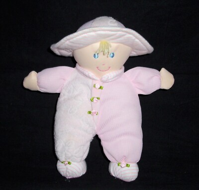 #ad #ad Walmart Pink Thermal Terry Baby Doll Plush Stripe Hat Feet Stuffed Lovey Toy $19.95