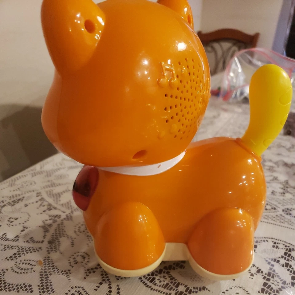 Vtech Catch-Me-Kitty Interactive LearningToy 6" Long Orange Cat Moving/Light Up - Image 4 of 4