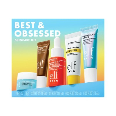 .l.f. SKIN Best & Obsessed Skincare Kit, Travel-Size Makeup , Sunscreen & Bri...