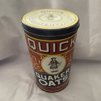 Quaker Quick Oats Limited Edition 1990 Multicolor Tin Canister Original Cereal
