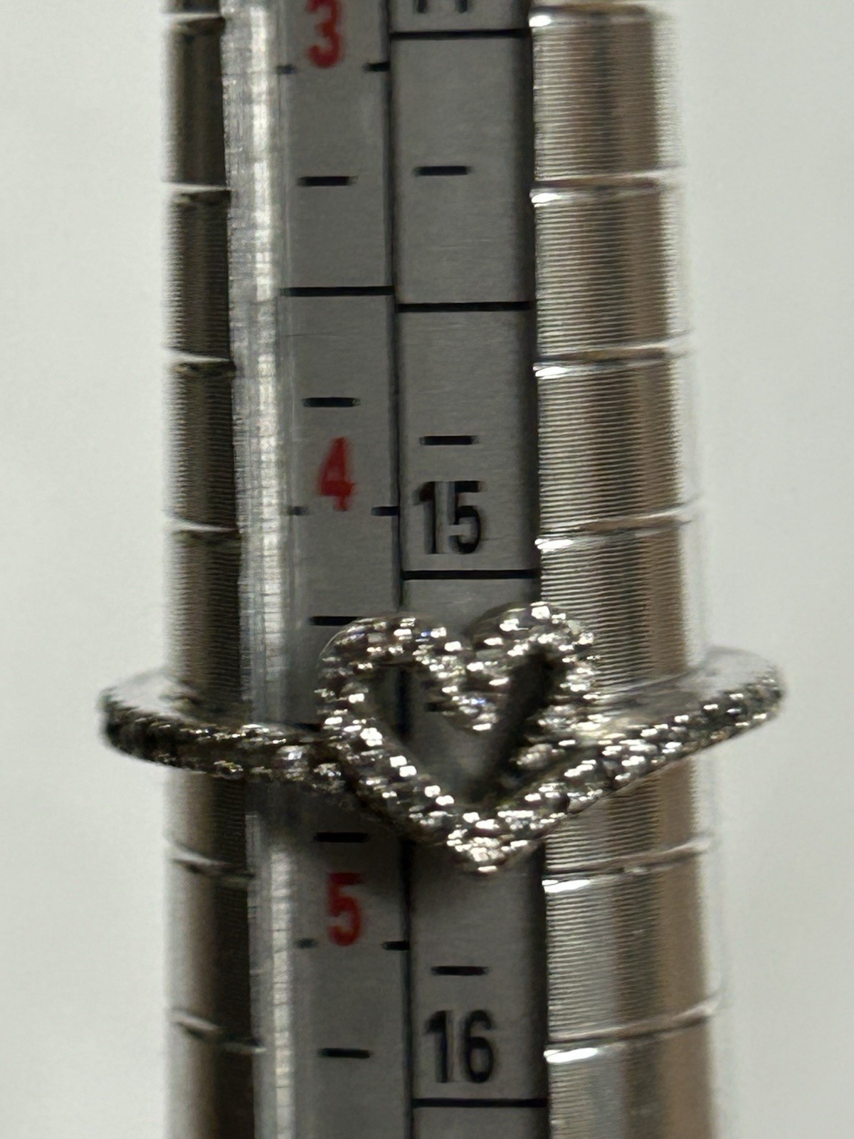 Pandora Sparkling Wishbone Heart Silver Ring Size 4.5, .925, Sterling Silver