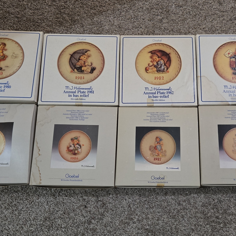 Goebel M.I. Hummel Annual Collector Plate LOT 1980-1989 10 plate lot