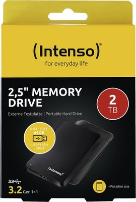 Intenso Memory Drive 2TB USB 3.0 + 64GB USB Stick Schwarz Neu&OVP