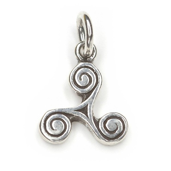 KettenanhäNger Triskelion 925 Silber Oxidiert 1,9Cm Triskel Keltischer Amulett-image