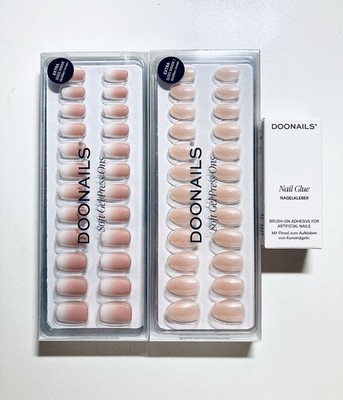 Doonails Soft Press-On Nägel Prosecco Short Round + Baby Boomer Short Square