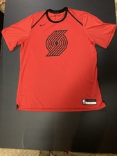 Red/Black Nike Portland Trailblazer Jersey Rip City Shooting Shirt Xl