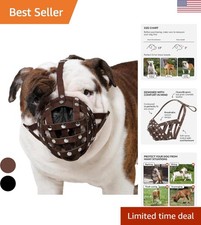 Breathable Handmade Leather Muzzle - Secure Anti-Barking Solution for Large Dogs