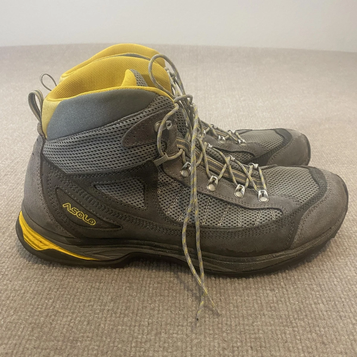 Asolo Boots Mens Size 12 Gray Suede Mesh Combat Hiking Ankle Vibram Outdoor Swamp GTX - Gray main image 2