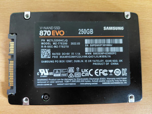 Samsung 870 EVO 250GB SSD 2.5" SATA V-NAND MZ-77E250 – gebraucht