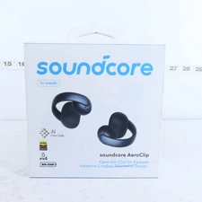 NEW - SOUNDCORE AEROCLIP OPEN-EAR EARBUDS CLIP-ON HEADPHONES 4 MIC AI-BOOST