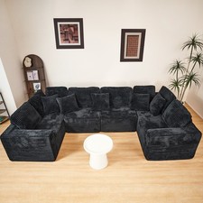 Sofá seccional modular en forma de U de 135,5 pulgadas, chaise lounge de 6 plazas con reversi