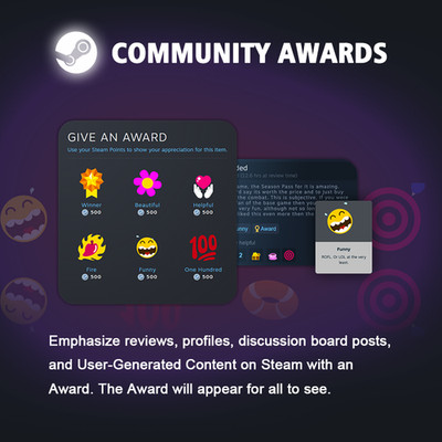Steam Community Awards Spezifizierte Anforderungen Bewertungen/Screenshots etc.