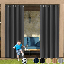 Pergola Curtains Ring Top Outdoor Patio Gazebo Blackout Curtains Drape W Tieback