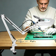 LED Magnifying Lamp with Clamp, 2,200 Lumens Dimmable 35In 12X 30X