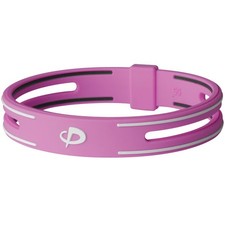 Phiten S-Pro Silicone Titanium Bracelet Pink - 6.75 Inch