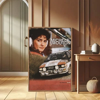Michèle Mouton Poster Audi Quattro Rally Group B WRC Motorsport Vintage Art