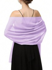 Purple Chiffon Shawl Scarf For Brides Weddings Formal Casual Occasions