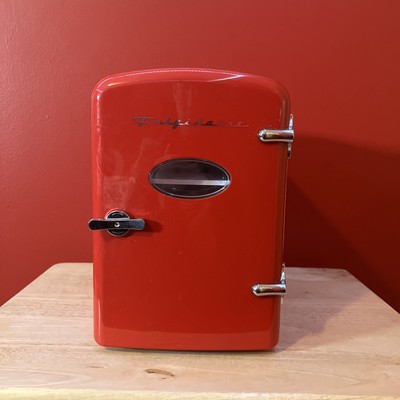 Frigidaire Retro 6-Can Mini Fridge   Red | New No Box | Small Front Mark