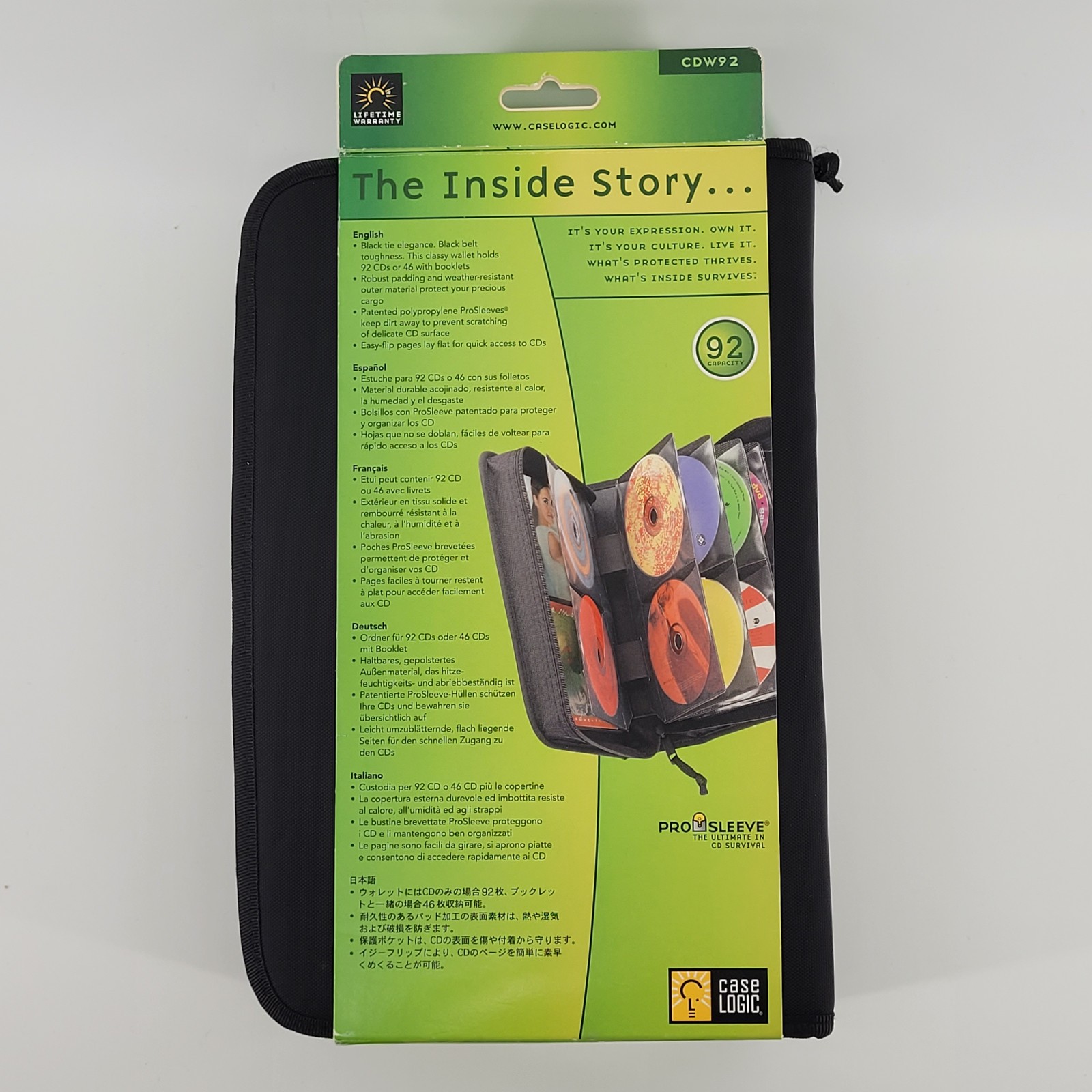 Case Logic 100 Capacity Media CD/DVD Case Wallet CDW92 Black Brand New