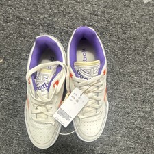 Reebok White Purple Orange Lace Up Unisex Athletic Low Top Sneaker Solid
