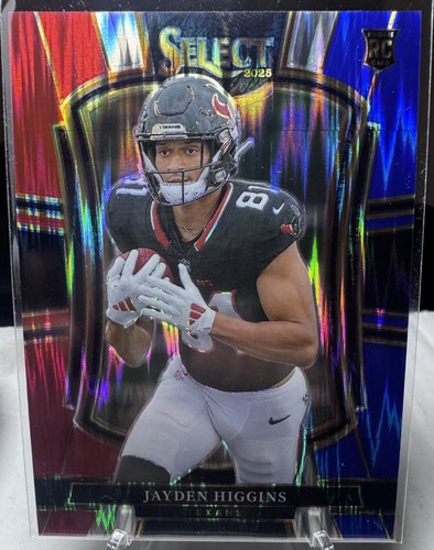 2025 Panini Select - Premier Level Jayden Higgins #136 Red & Blue Shock Prizm...