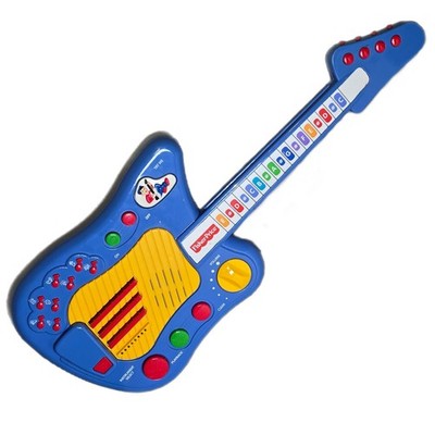 Vtg 2000 Fisher Price Teachin' Tunes Blue Electric Learning Guitar Kid Songs EUC
