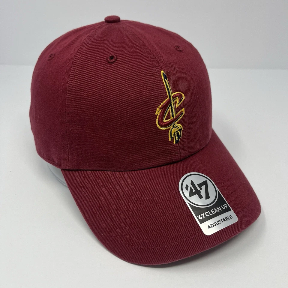 '47 Marca Limpieza Cleveland Cavaliers Hombres Gorra Sombrero Ajustable Correa Rojo Vino Foto 3 de 4