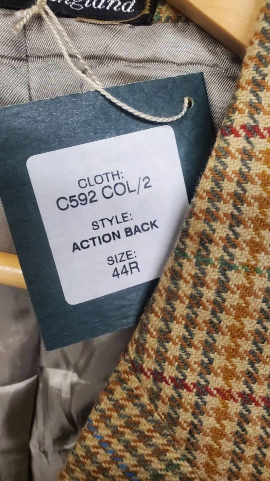 全新 Lambourne 羊毛粗花呢动作背面运动外套 Heritage Academia Office 全新带标签 — 第 3/4 张图片