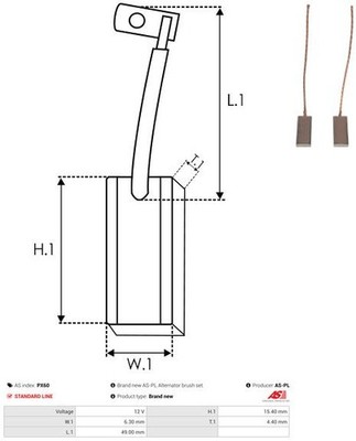 Für AUTOSTARTER PX60 CARBON BRUSH, ALTERNATOR
