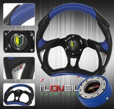 320mm Sport Steering Wheel W 1.5 Blue Quick Release Adapter Button