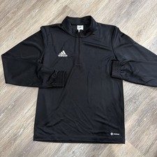 adidas Mens Entrada 22 Training Shirt HalfZip LongSleeve Pullover Top Size M New