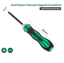 Reversible Double Ended Stuby Screwdriver 2-in-1 Flat Slot & Philips Cross Head