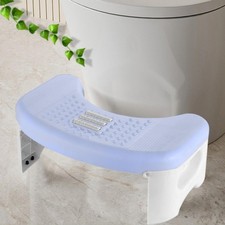 Foldable Toilet Stool, 7 Inch Bathroom Squat Toilet Poop Stool Adult Blue, No...