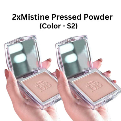 2xMistine Korean BB Pressed Powder Diamond Super Blemish Foundation SPF25#S2