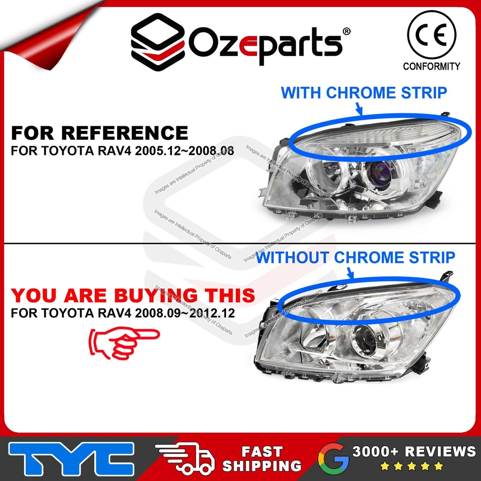 RH RHS Right Hand Head Light Lamp For Toyota RAV4 ACA30 Series 2 2008~2012 4 Cyl - Image 2 of 4