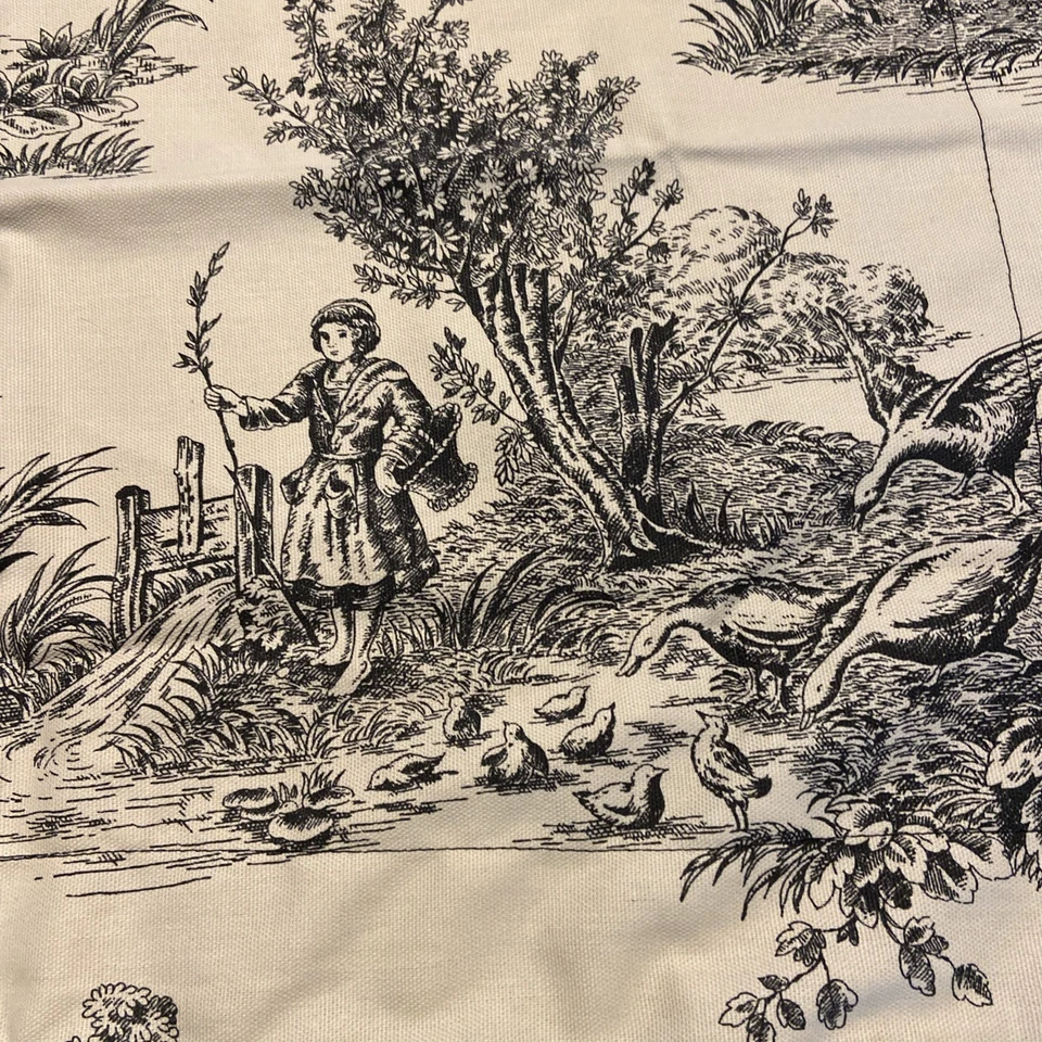 Almohada Waverly Garden Room Wellington crema negra francesa para baño de campo falsa leer Foto 3 de 4