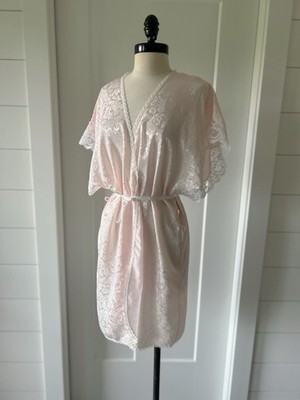 Vintage Val Mode 90s Robe Girly Cottage NO TIE Damask Rose 