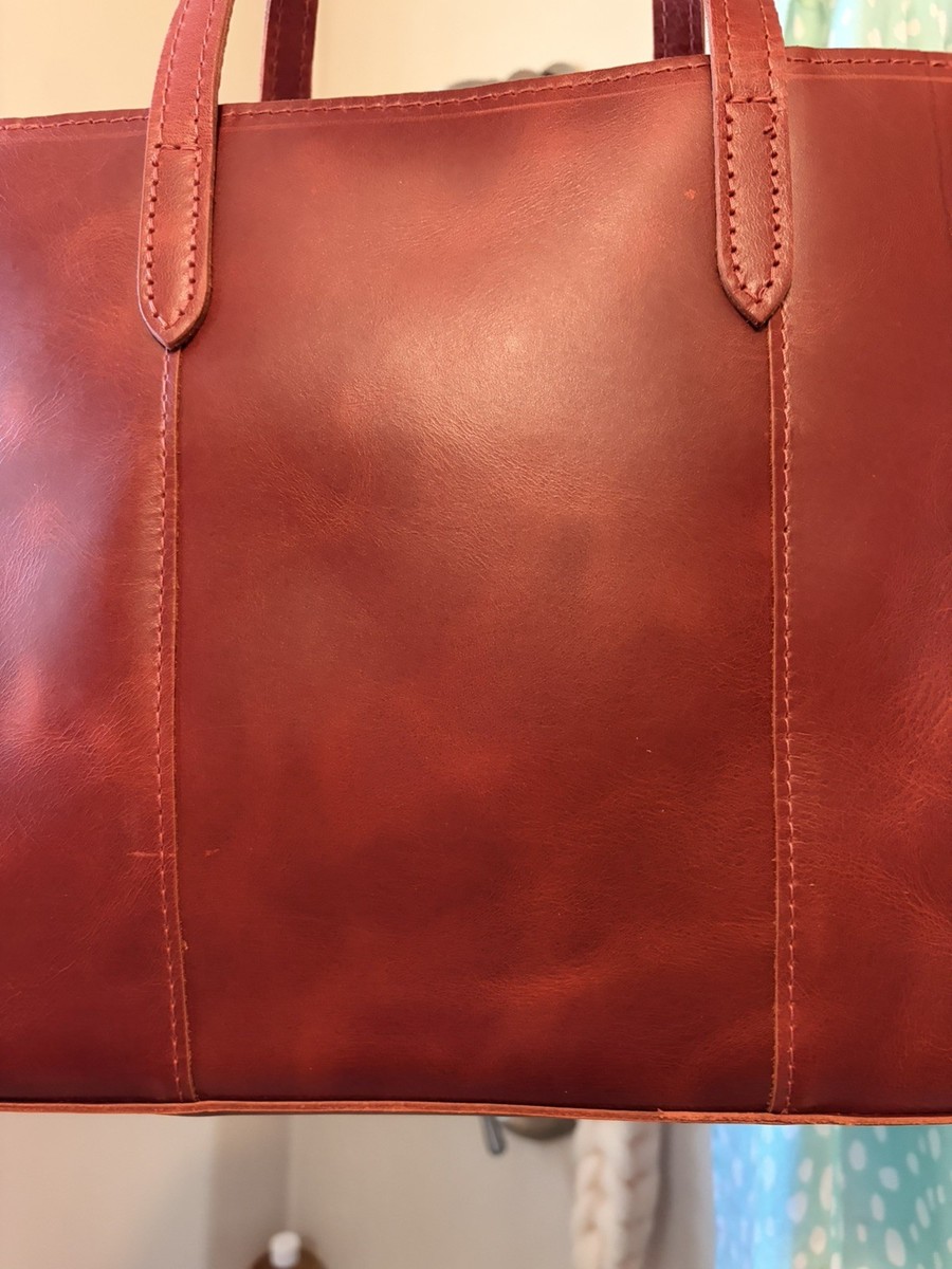 Portland Leather Goods Rosso Large Lola Zipper Tote Bag | eBay