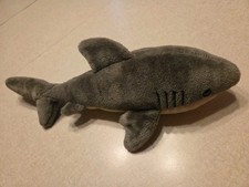 Aurora Plush 12" Shark Grey White Ocean