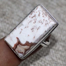 925 Silver Plated Mexican Laguna Lace Ring Gemstone Jewelry Size US 6 GW